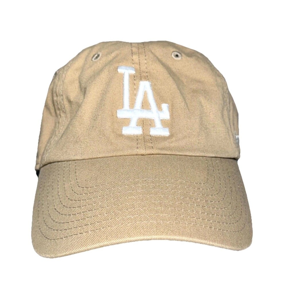 Los Angeles Dodgers Hat MLB Embroidered ‘47 Brand Baseball Cap Beige Unisex OSFA